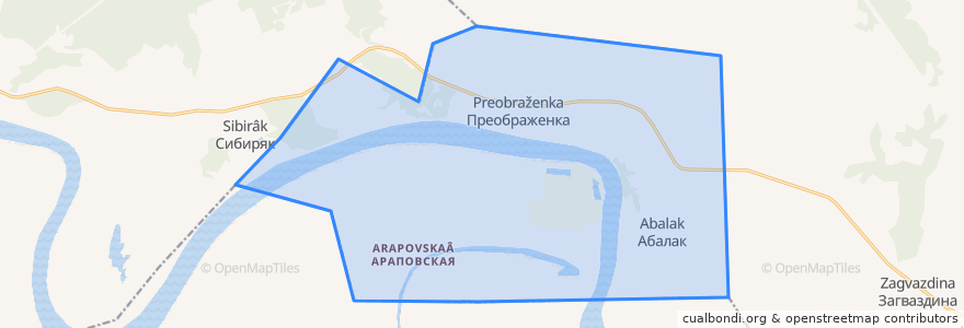 Mapa de ubicacion de Абалакское сельское поселение.