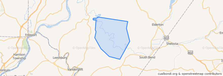 Mapa de ubicacion de Burrell Township.