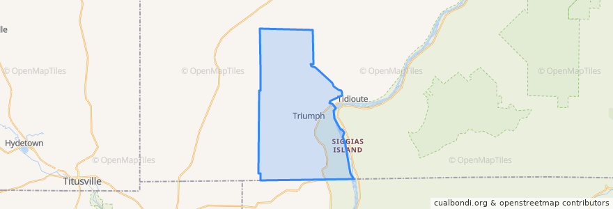 Mapa de ubicacion de Triumph Township.