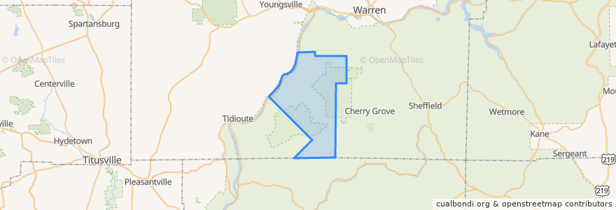 Mapa de ubicacion de Watson Township.