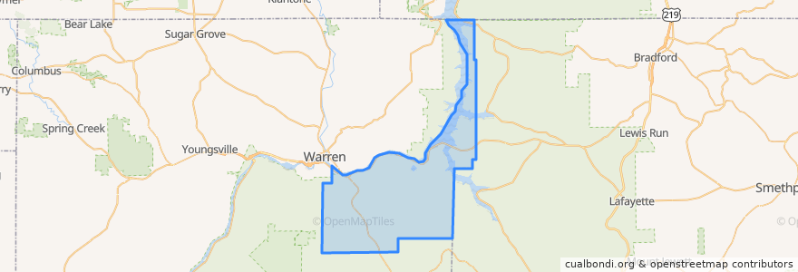 Mapa de ubicacion de Mead Township.