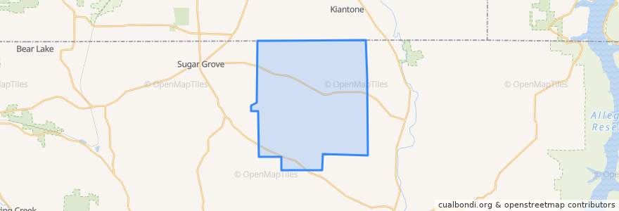 Mapa de ubicacion de Farmington Township.