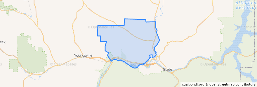 Mapa de ubicacion de Conewango Township.