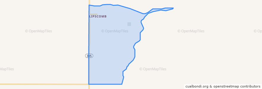 Mapa de ubicacion de Lipscomb.