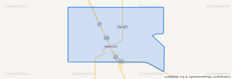 Mapa de ubicacion de Hartley.