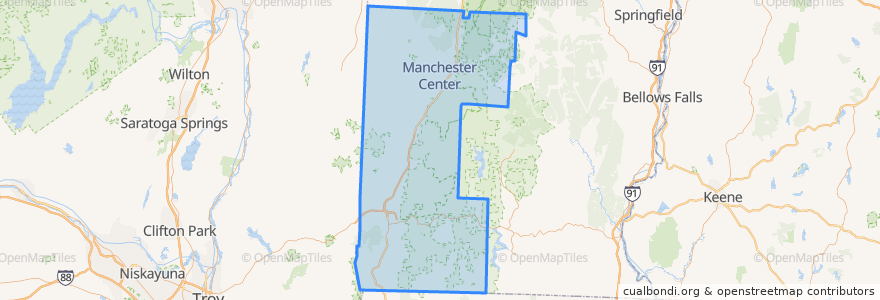 Mapa de ubicacion de Bennington County.
