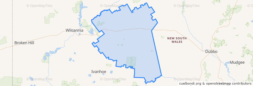 Mapa de ubicacion de Cobar Shire Council.