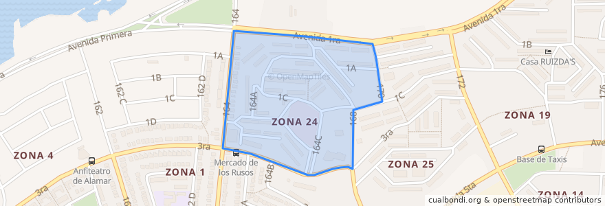 Mapa de ubicacion de Zona 24.