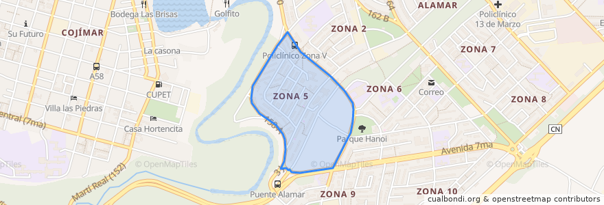 Mapa de ubicacion de Zona 5.