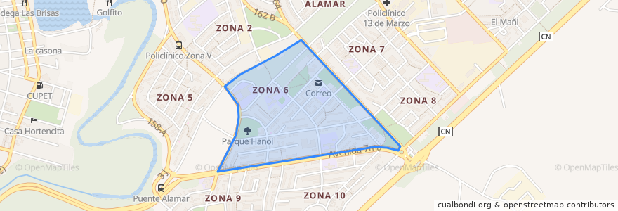 Mapa de ubicacion de Zona 6.