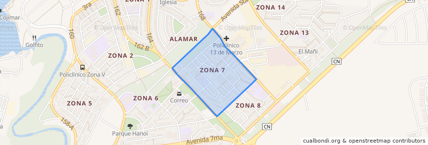 Mapa de ubicacion de Zona 7.