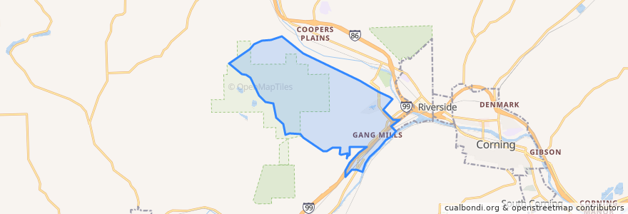 Mapa de ubicacion de Gang Mills.