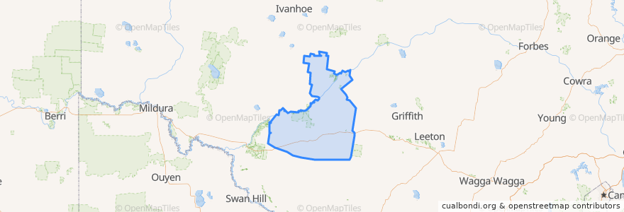 Mapa de ubicacion de Hay Shire Council.