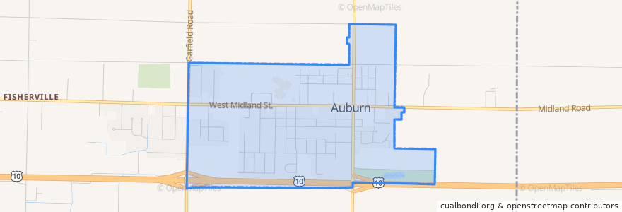 Mapa de ubicacion de City of Auburn.