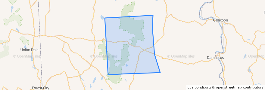 Mapa de ubicacion de Lebanon Township.