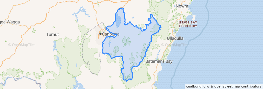 Mapa de ubicacion de Queanbeyan-Palerang Regional Council.