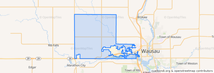 Mapa de ubicacion de Town of Stettin.