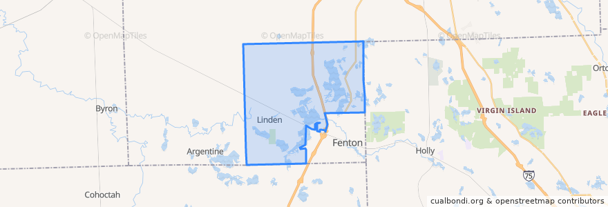 Mapa de ubicacion de Fenton Township.