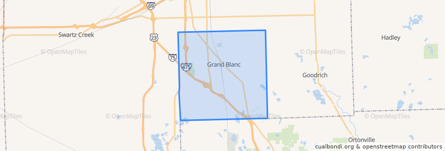 Mapa de ubicacion de Grand Blanc Township.