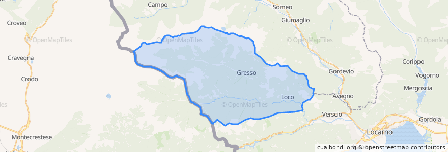 Mapa de ubicacion de Onsernone.