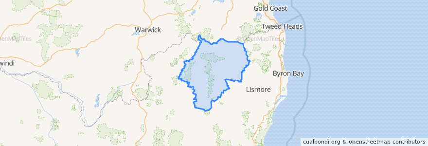 Mapa de ubicacion de Kyogle Council.