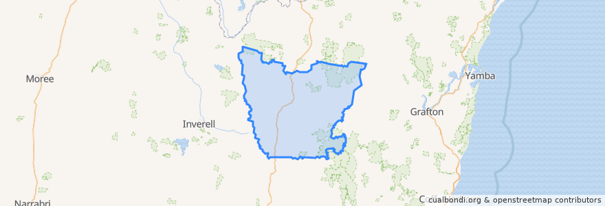 Mapa de ubicacion de Glen Innes Severn Council.