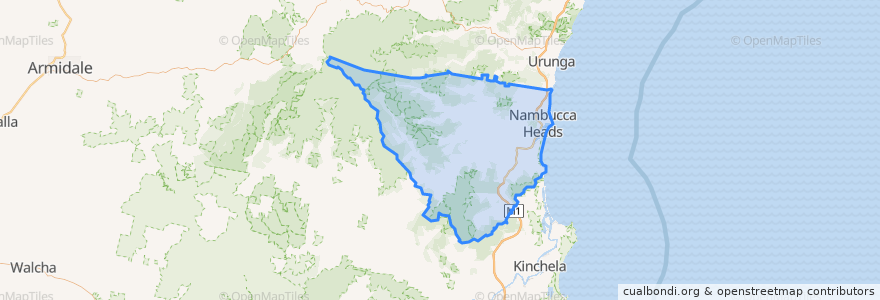 Mapa de ubicacion de Nambucca Valley Council.