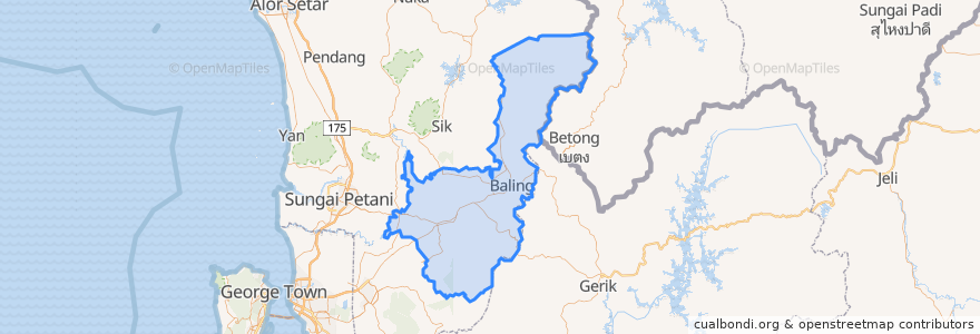 Mapa de ubicacion de Baling.