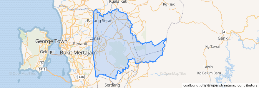 Mapa de ubicacion de Kulim.