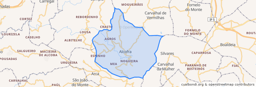 Mapa de ubicacion de Alcofra.