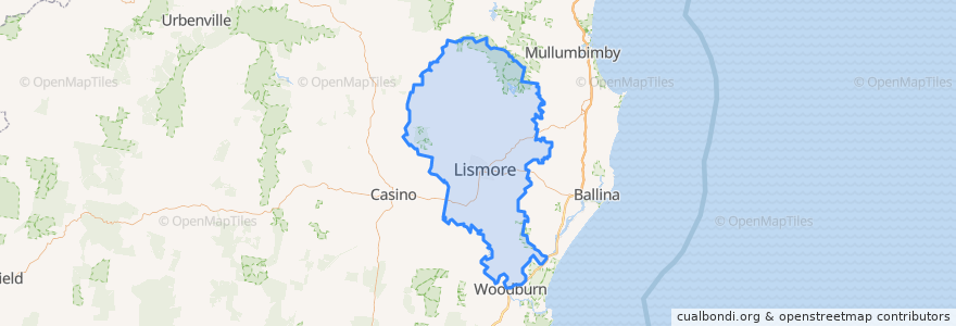 Mapa de ubicacion de Lismore City Council.