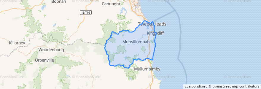 Mapa de ubicacion de Tweed Shire Council.