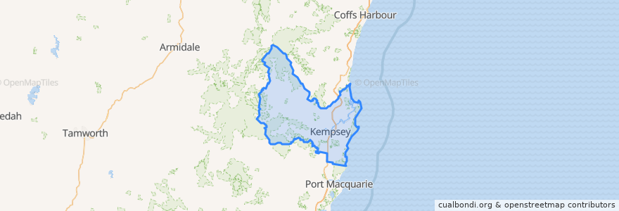 Mapa de ubicacion de Kempsey Shire Council.