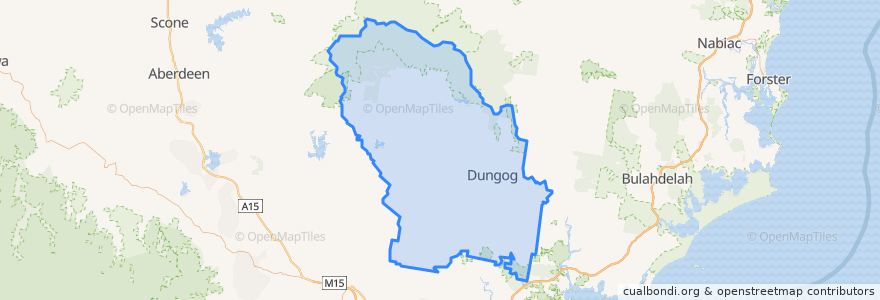 Mapa de ubicacion de Dungog Shire Council.