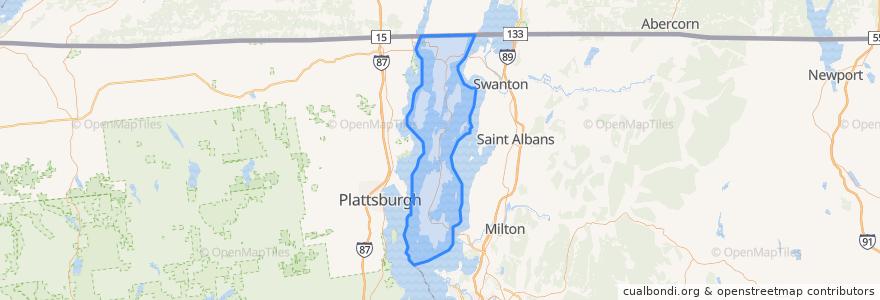 Mapa de ubicacion de Grand Isle County.