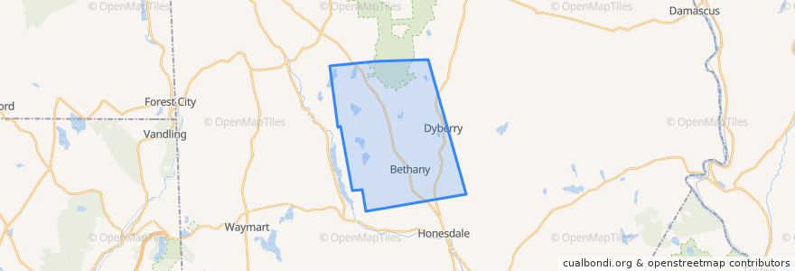 Mapa de ubicacion de Dyberry Township.