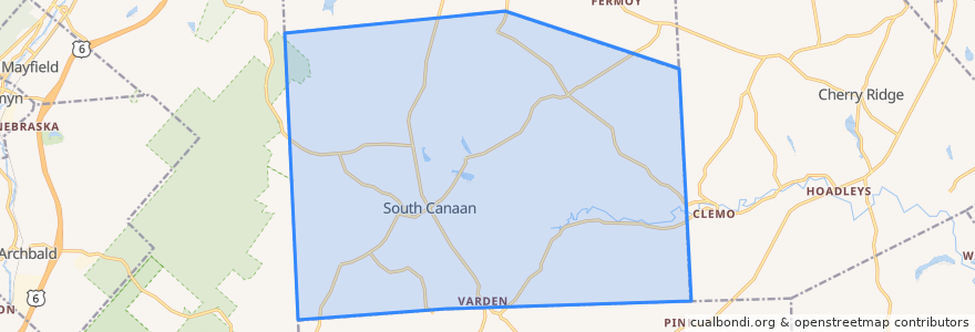 Mapa de ubicacion de South Canaan Township.