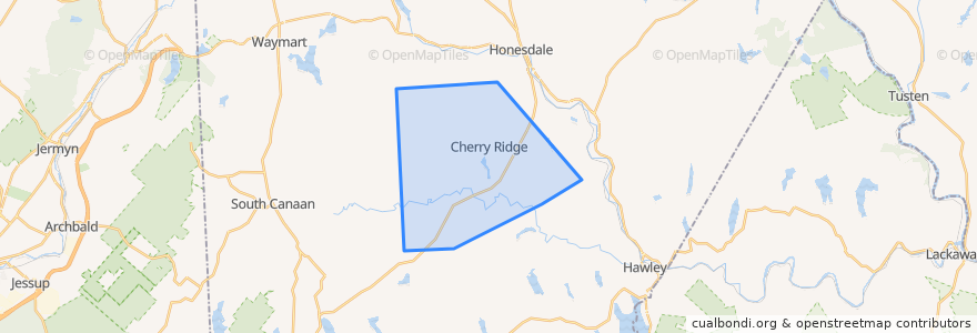 Mapa de ubicacion de Cherry Ridge Township.