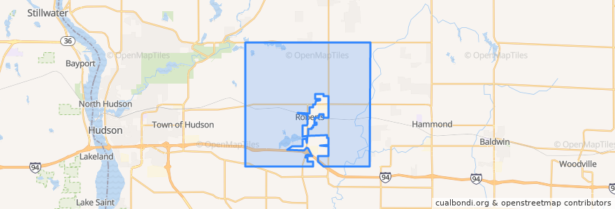 Mapa de ubicacion de Town of Warren.