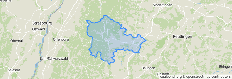 Mapa de ubicacion de Landkreis Freudenstadt.