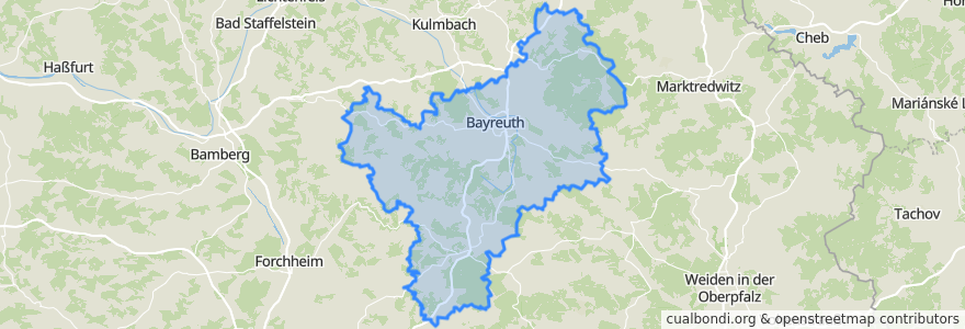 Mapa de ubicacion de Landkreis Bayreuth.