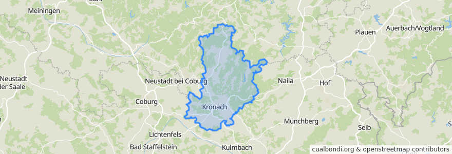 Mapa de ubicacion de Landkreis Kronach.