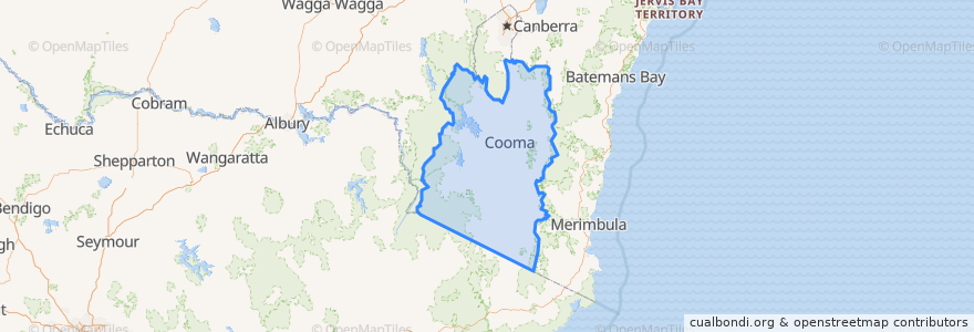 Mapa de ubicacion de Snowy Monaro Regional Council.