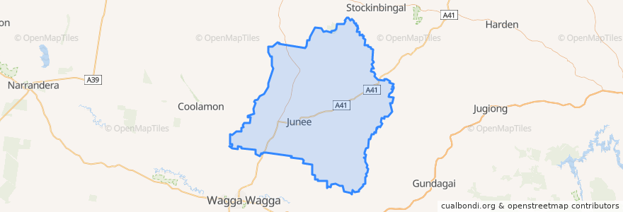 Mapa de ubicacion de Junee Shire Council.