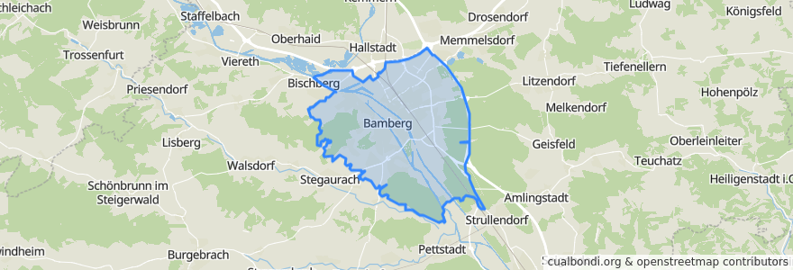 Mapa de ubicacion de Bamberg.