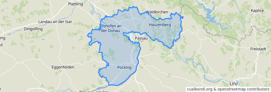 Mapa de ubicacion de Landkreis Passau.