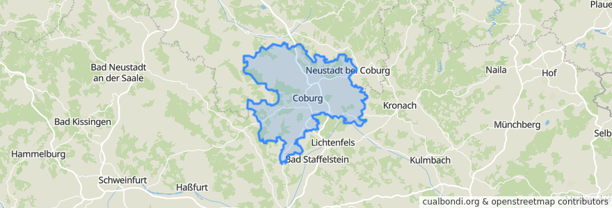 Mapa de ubicacion de Landkreis Coburg.