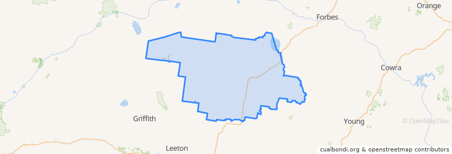 Mapa de ubicacion de Bland Shire Council.