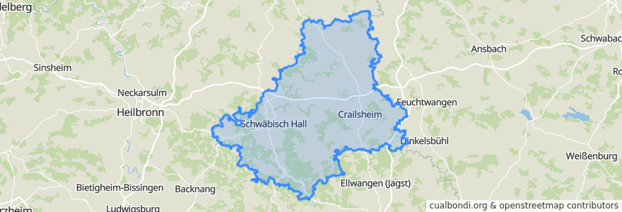 Mapa de ubicacion de Landkreis Schwäbisch Hall.