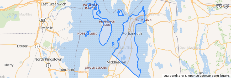 Mapa de ubicacion de Portsmouth.